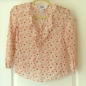 Sheer vintage Bob Mackie ruffle blouse